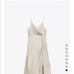 Zara Buttoned Slip Dress (Champagne)